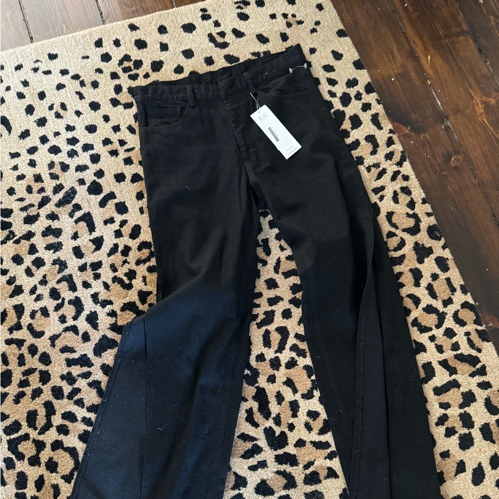 SEA New York Wide-leg Split-hem High Waisted Jeans